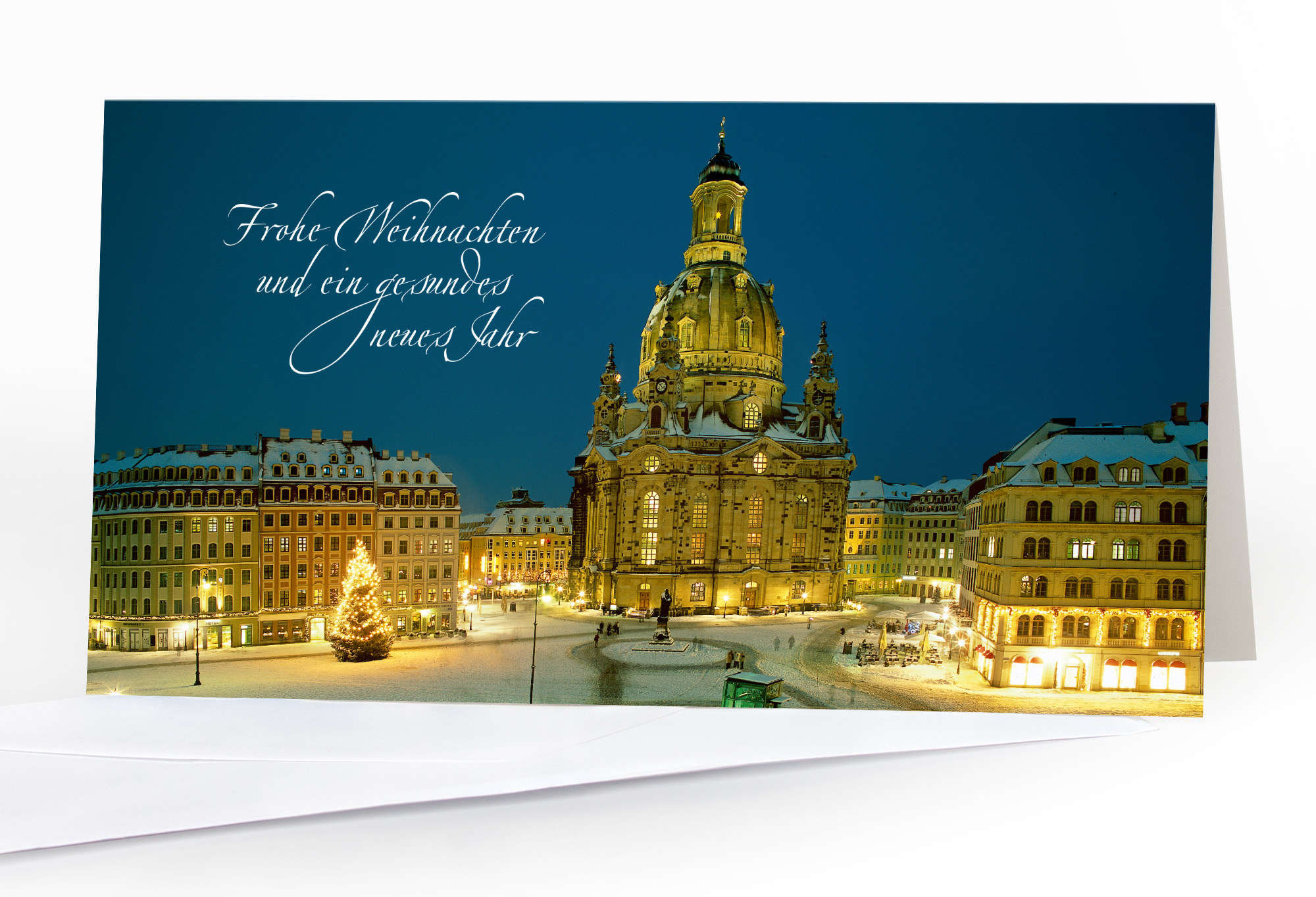 Weihnachtskarte Dresden – Frauenkirche am Neumarkt