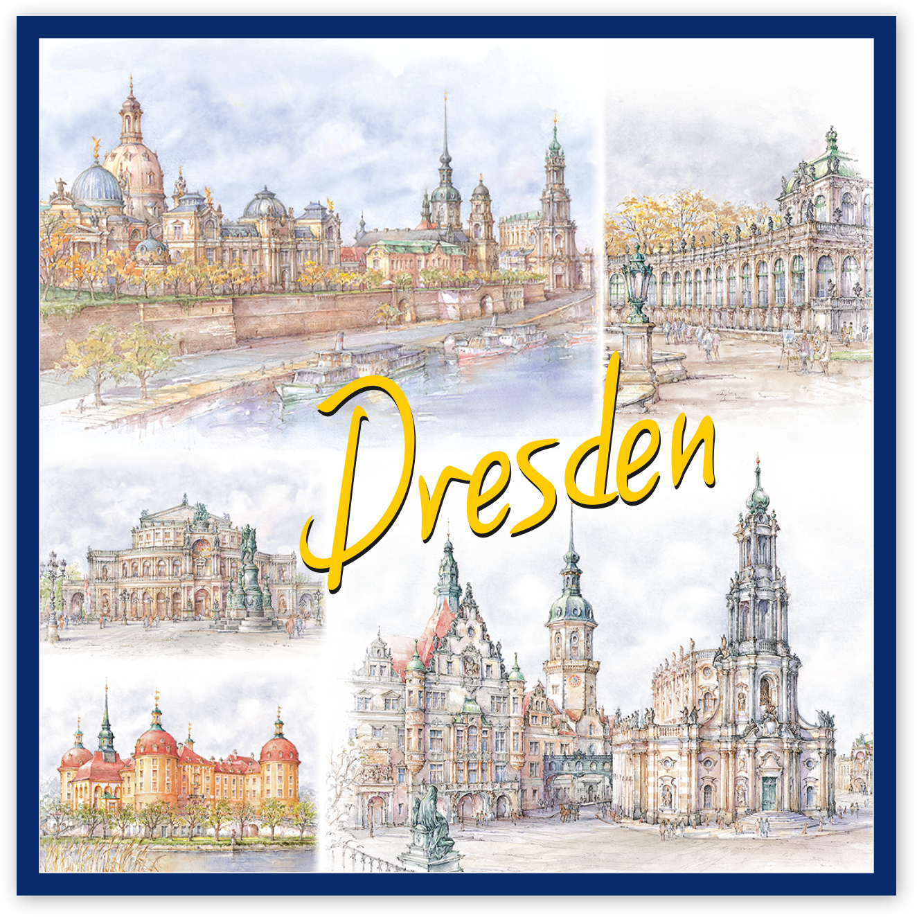 Magnet Dresden – Dresdens schönste Motive als Aquarell