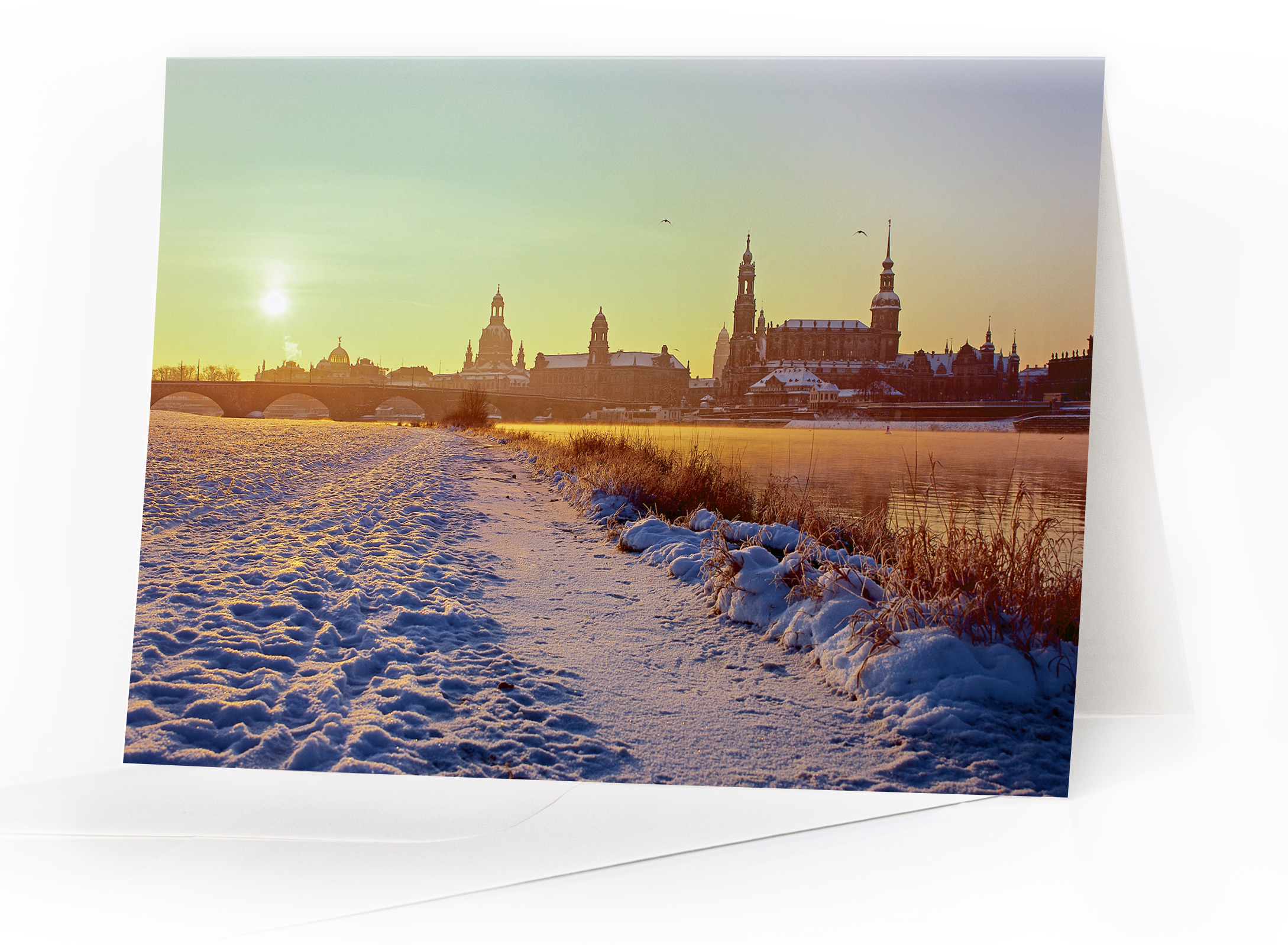 Weihnachtskarte Dresden – Canalettoblick