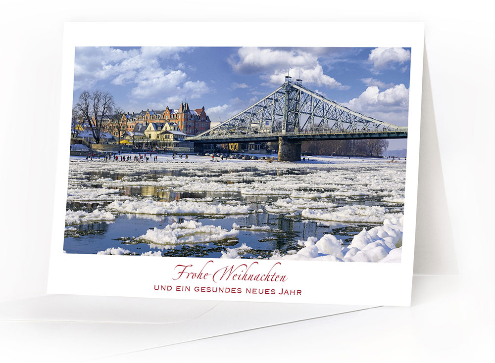 Weihnachtskarte Dresden – Blaues Wunder