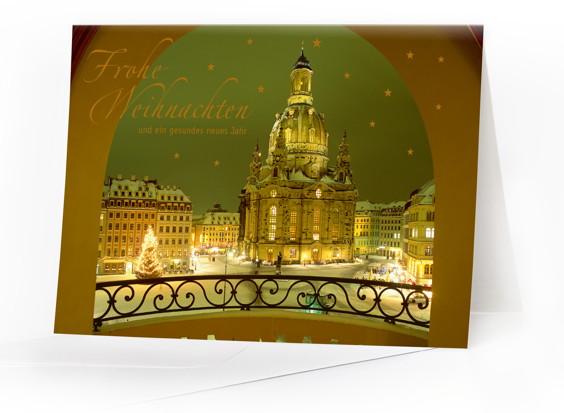 Weihnachtskarte Dresden – Frauenkirche am Neumarkt