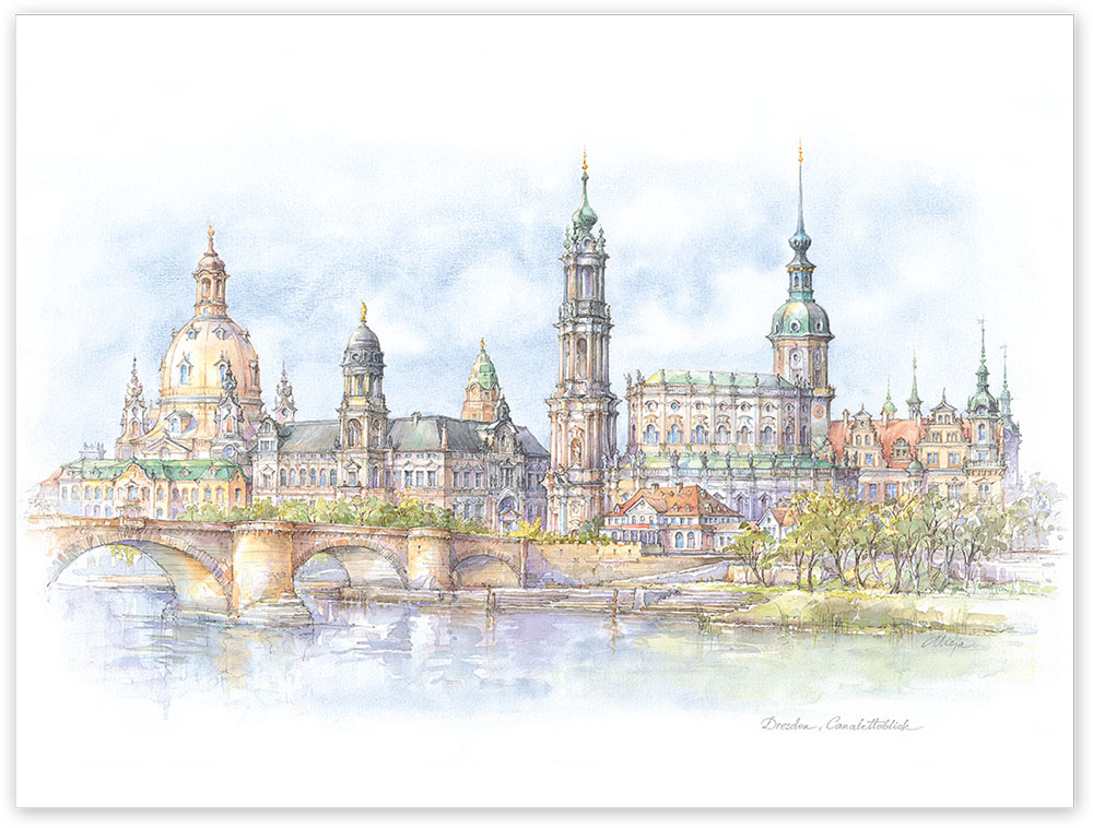 Magnet Dresden – Aquarell Canalettoblick