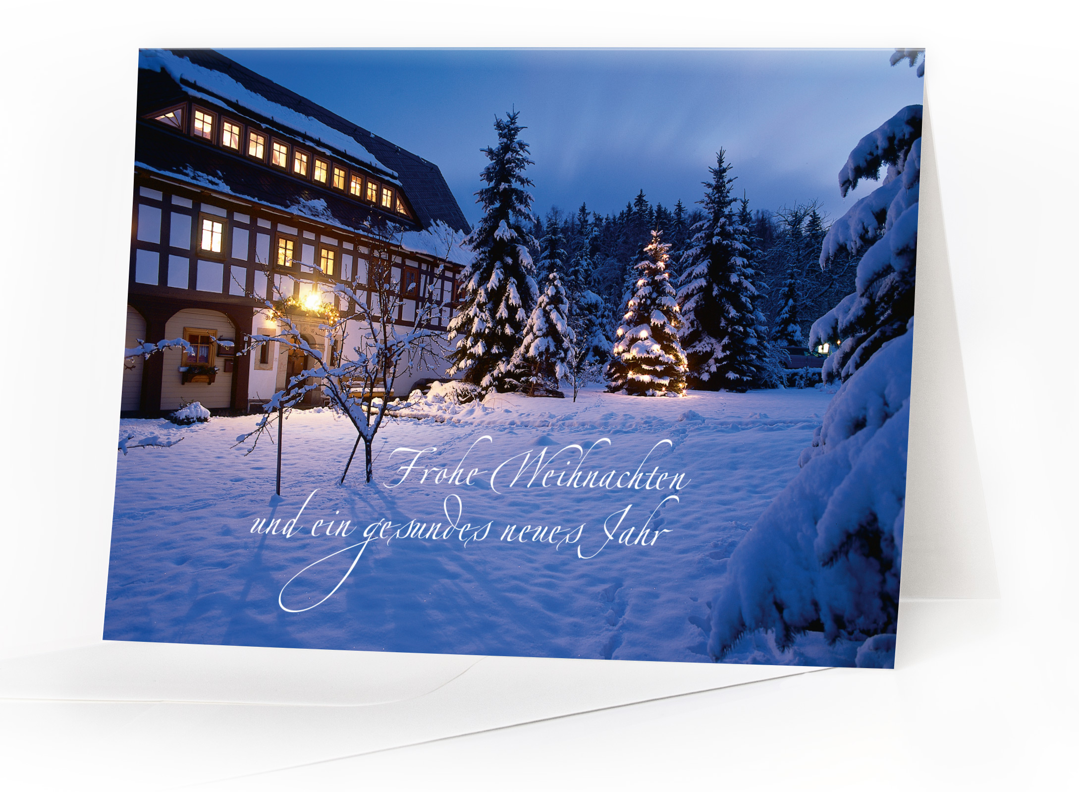 Weihnachtskarte Oberlausitz – Umgebindehaus