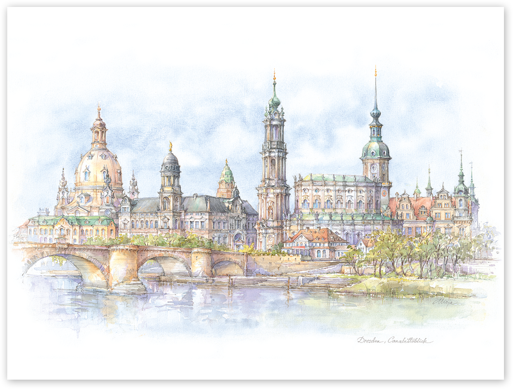 Magnet Dresden – Aquarell Canalettoblick