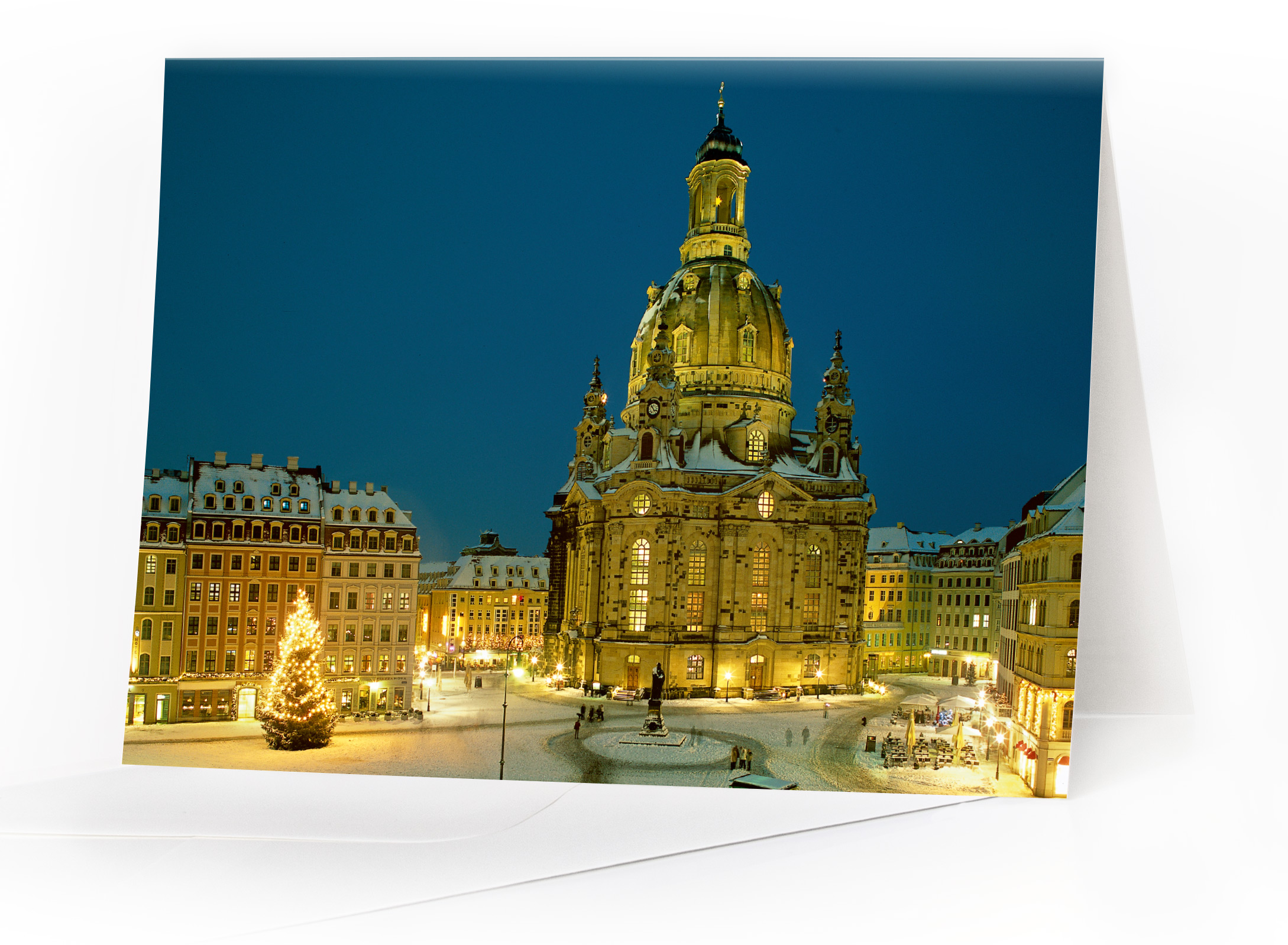 Weihnachtskarte Dresden – Frauenkirche am Neumarkt