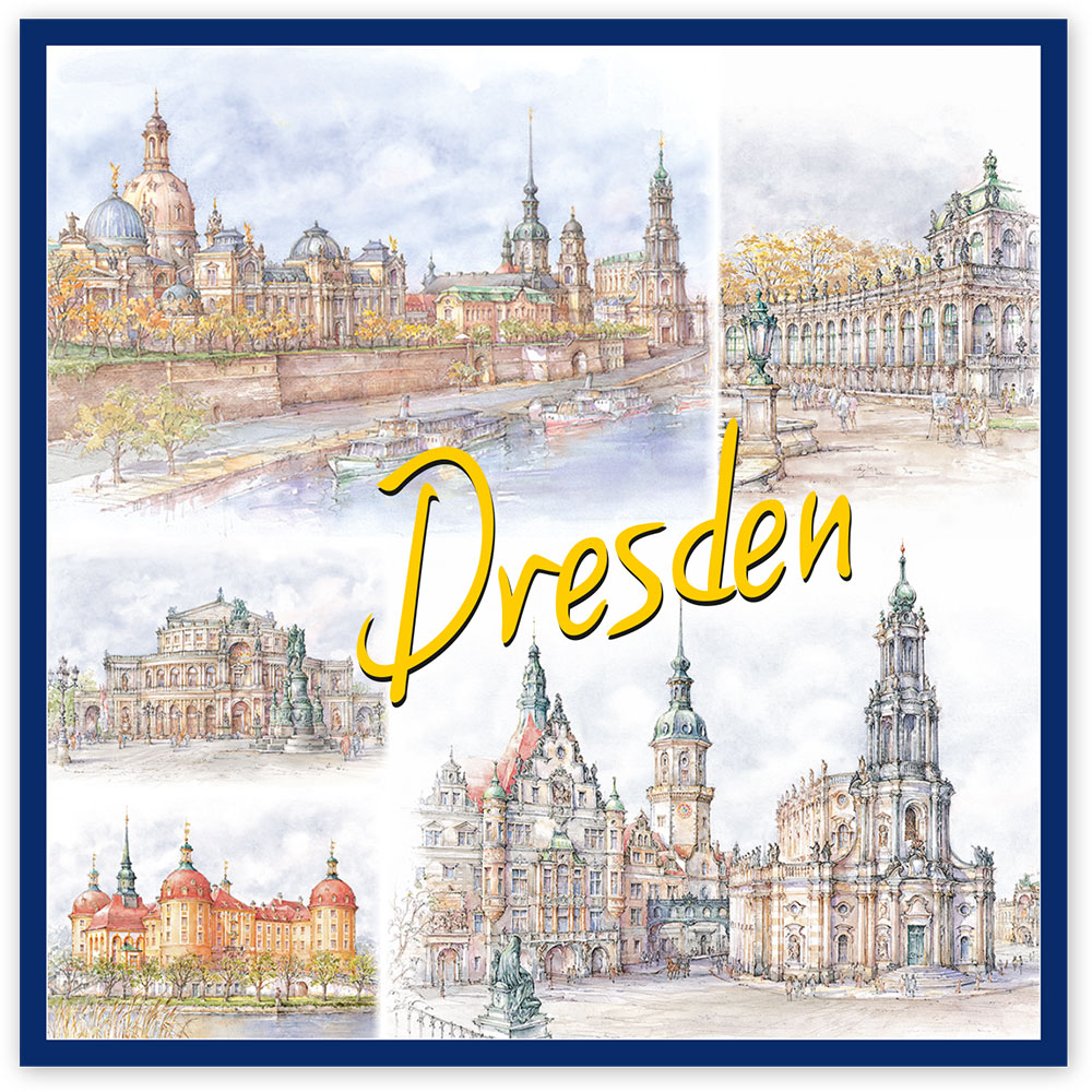 Magnet Dresden – Dresdens schönste Motive als Aquarell
