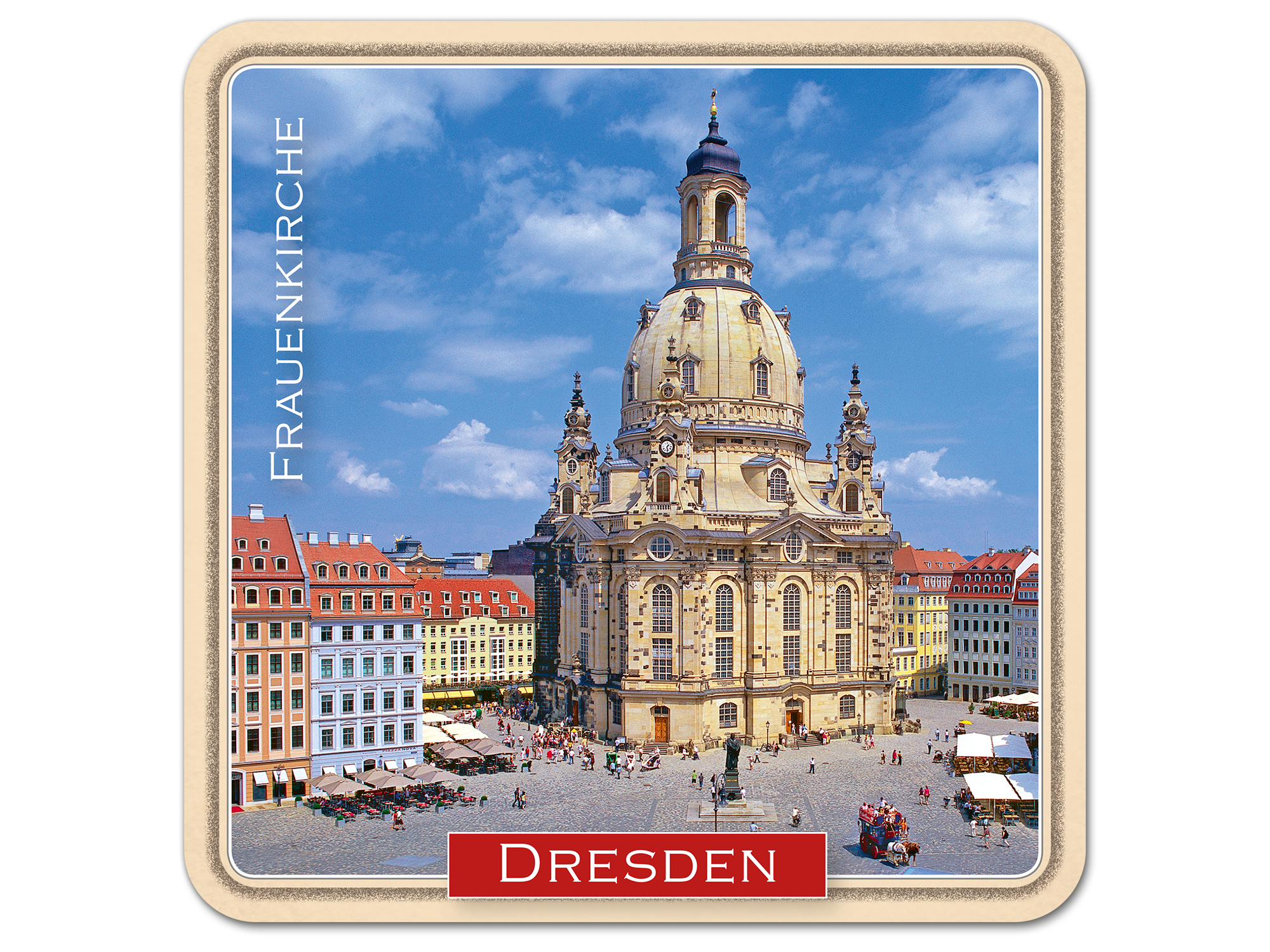 Set aus 6 Korkuntersetzern mit Fotos von Dresden