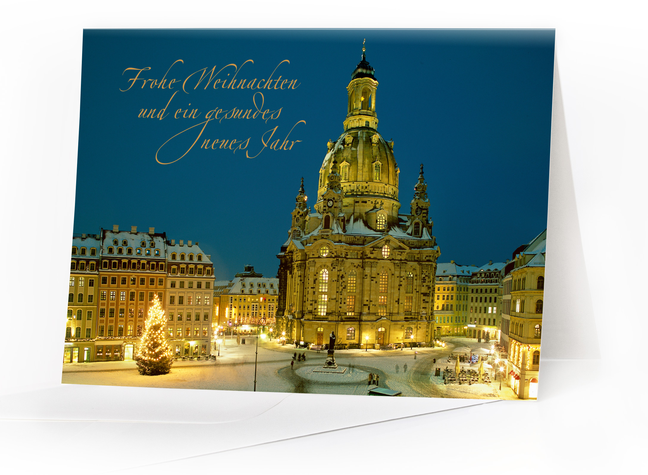 Weihnachtskarte Dresden – Frauenkirche am Neumarkt