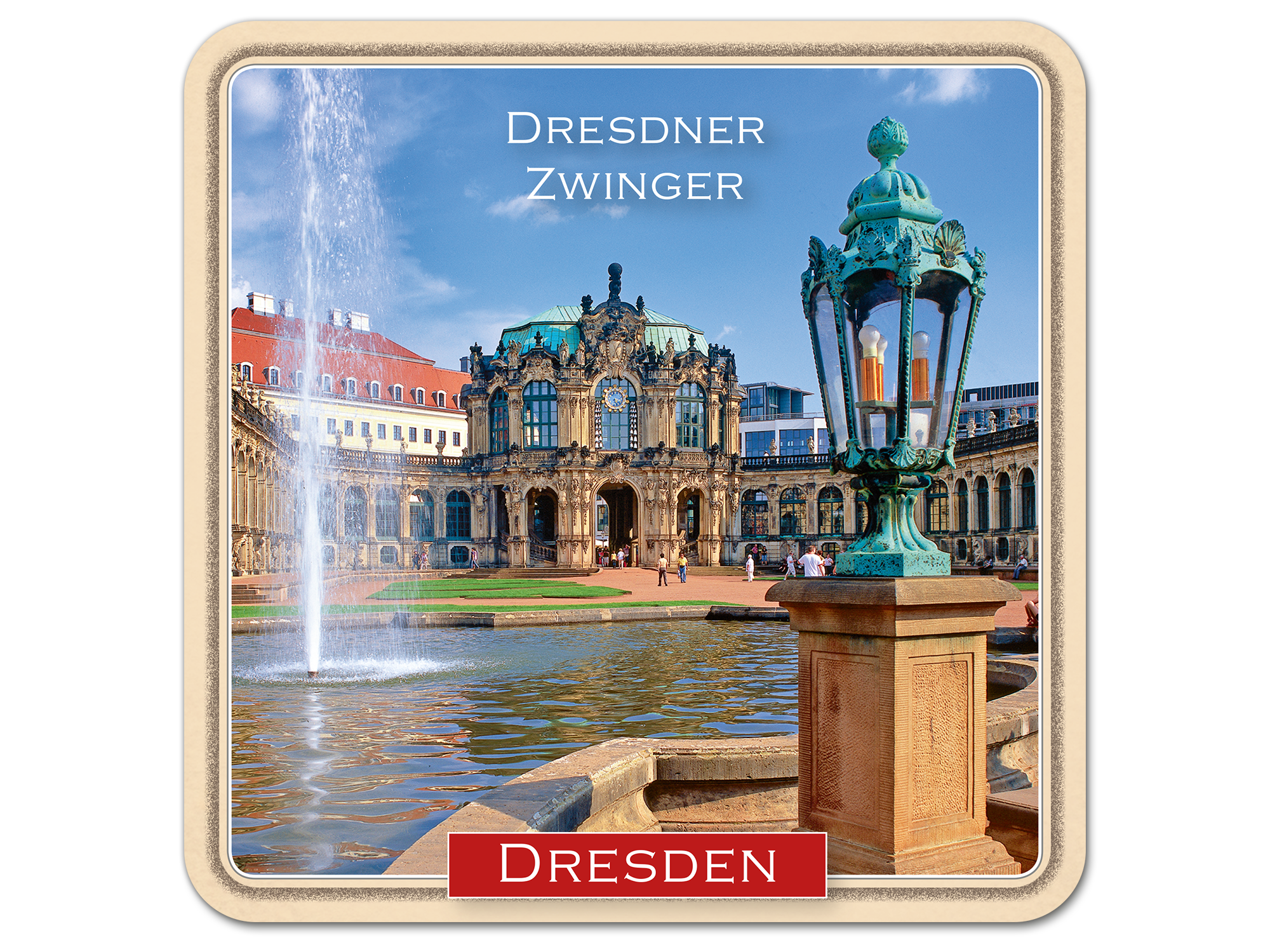 Set aus 6 Korkuntersetzern mit Fotos von Dresden