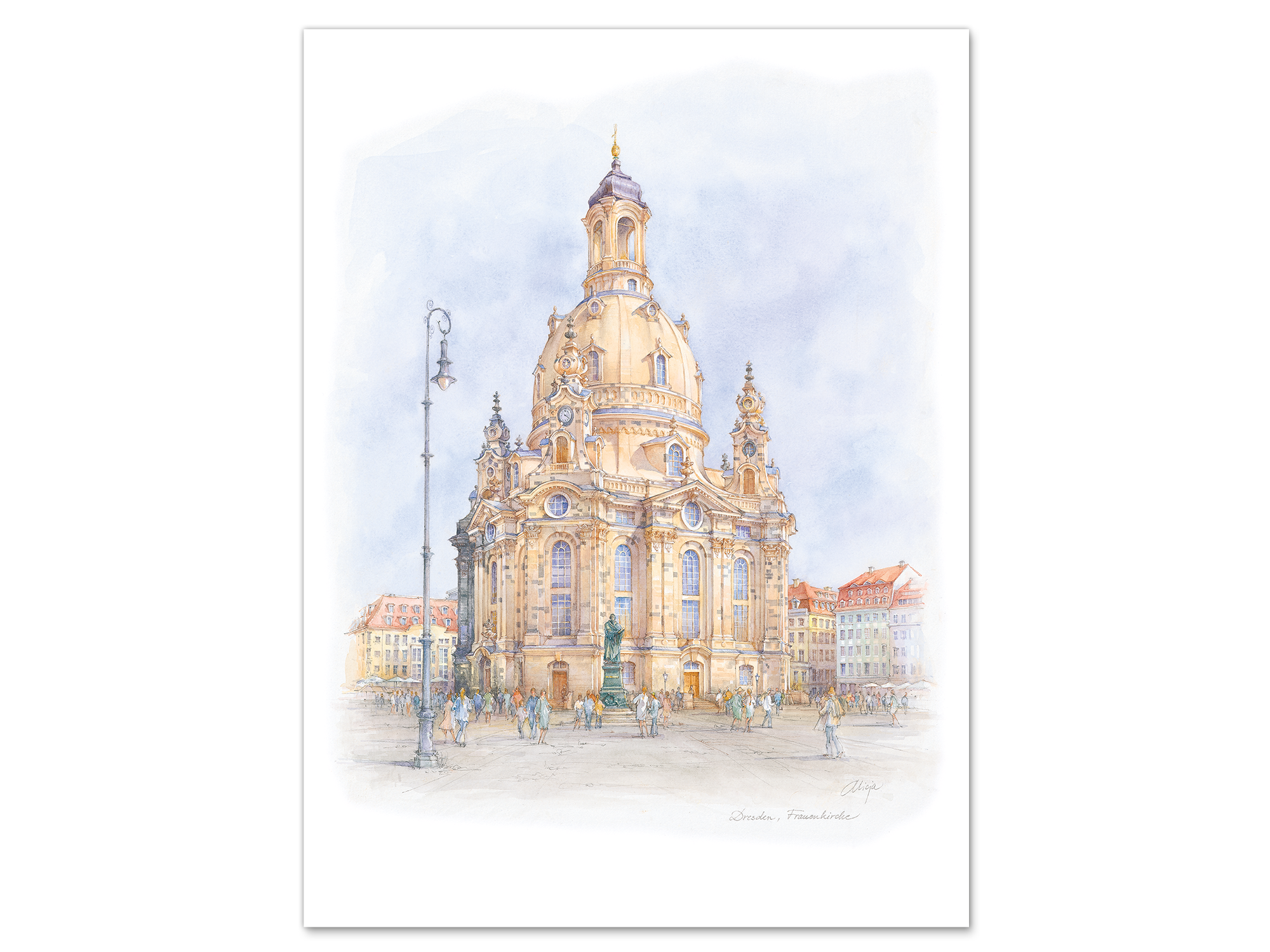 Aquarell Dresden – Frauenkirche