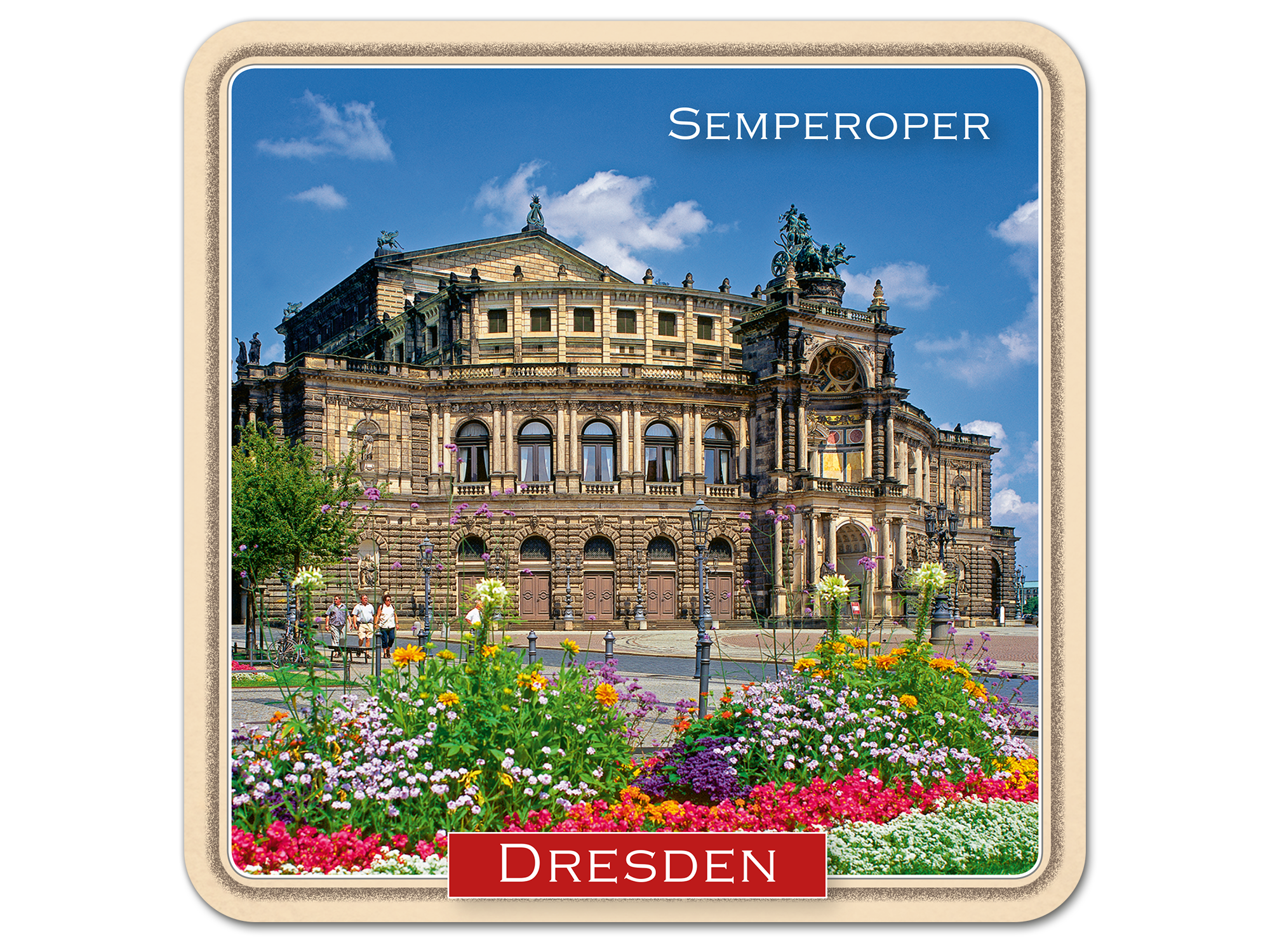 Set aus 6 Korkuntersetzern mit Fotos von Dresden