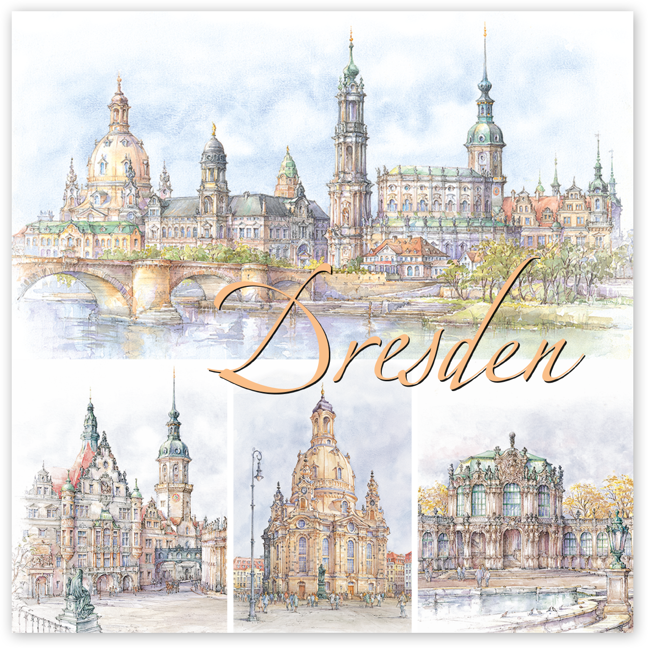 Magnet Dresden – Dresdens schönste Motive als Aquarell