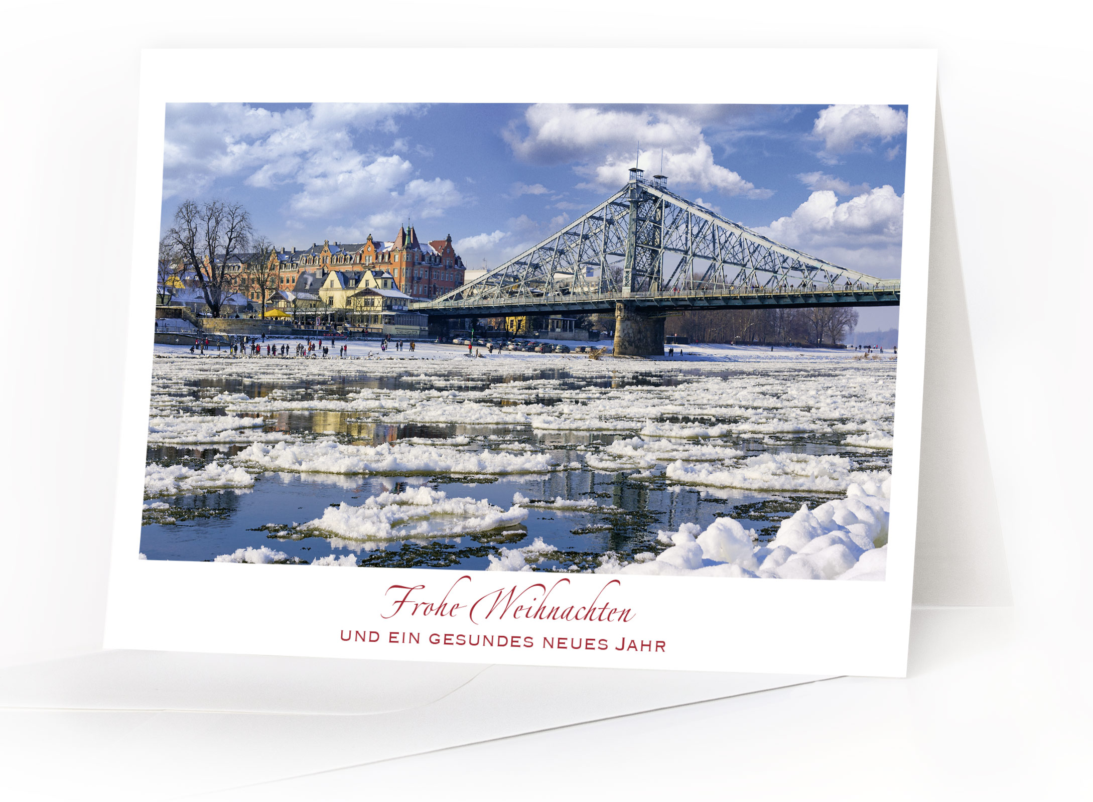 Weihnachtskarte Dresden – Blaues Wunder
