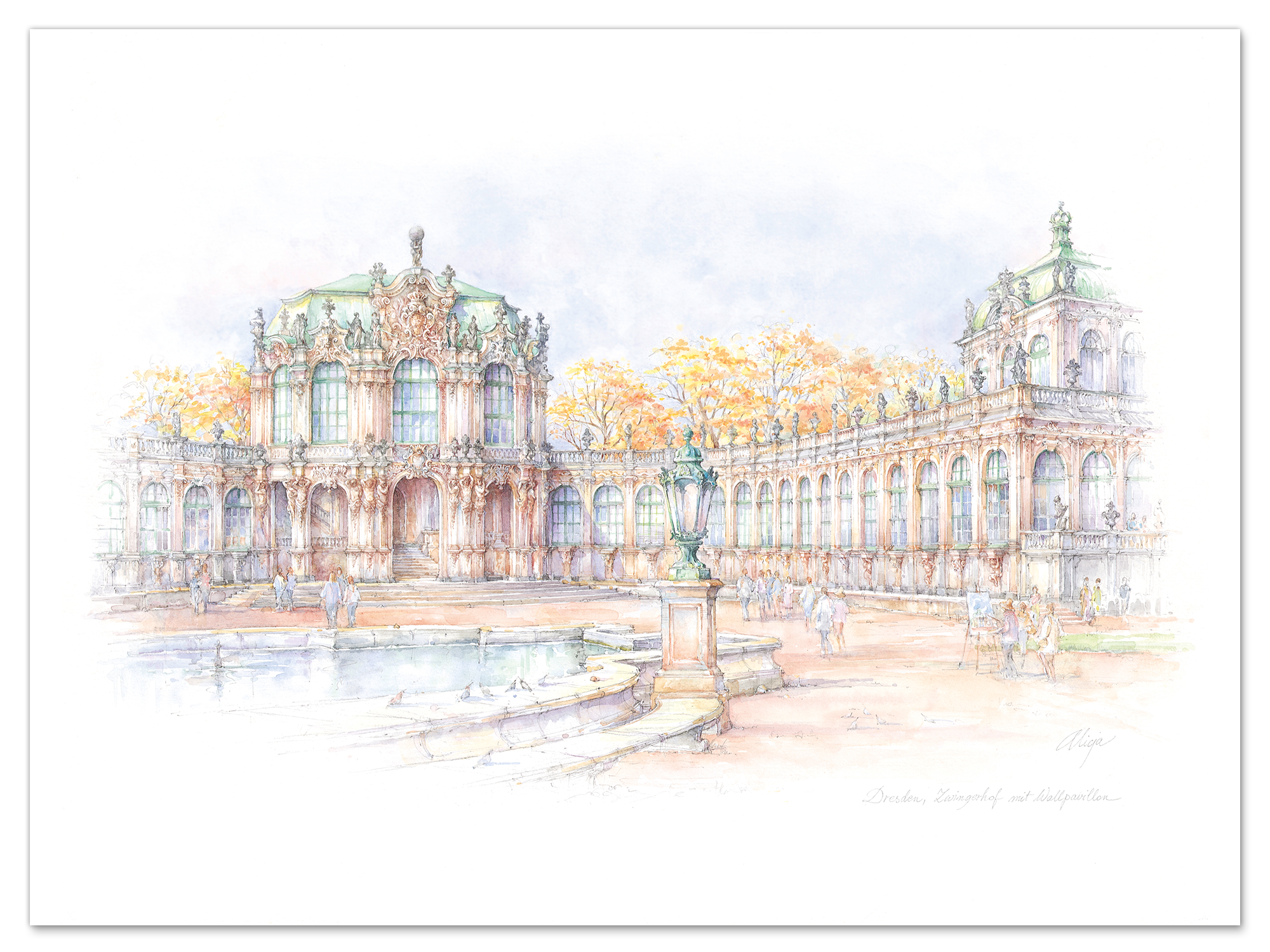 Aquarell Dresden – Zwinger